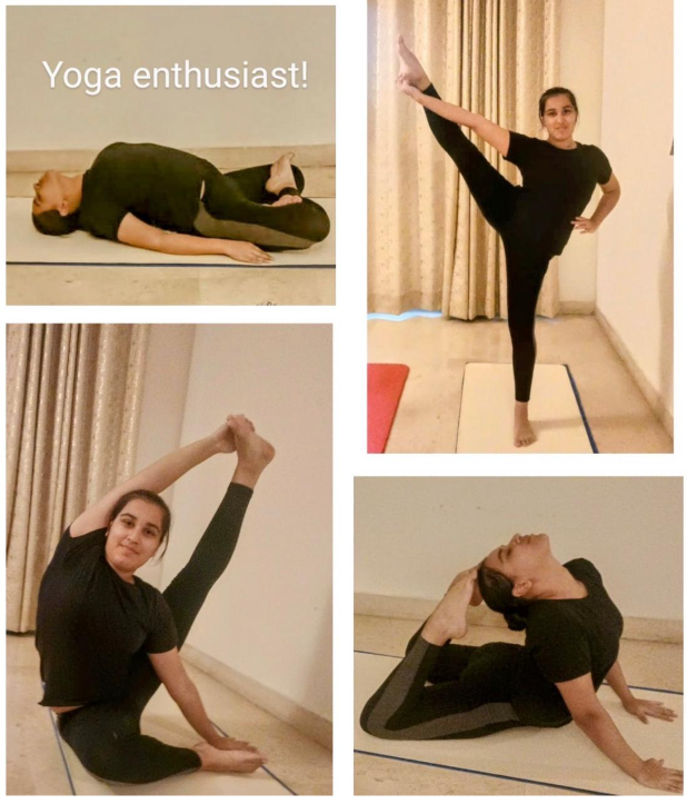 Tisnoor practicing yoga